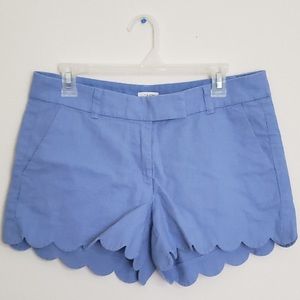 J.Crew Scalloped Shorts Size 8 Blue Summer